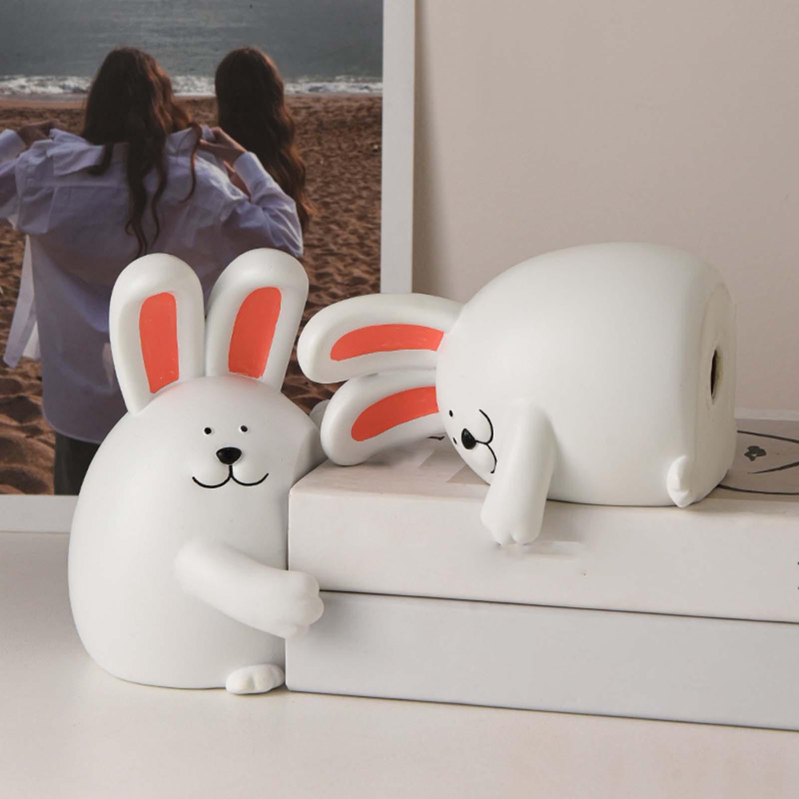 Cute Animal Decorative Bookends Resin Animal Figurines for Cabinet Home