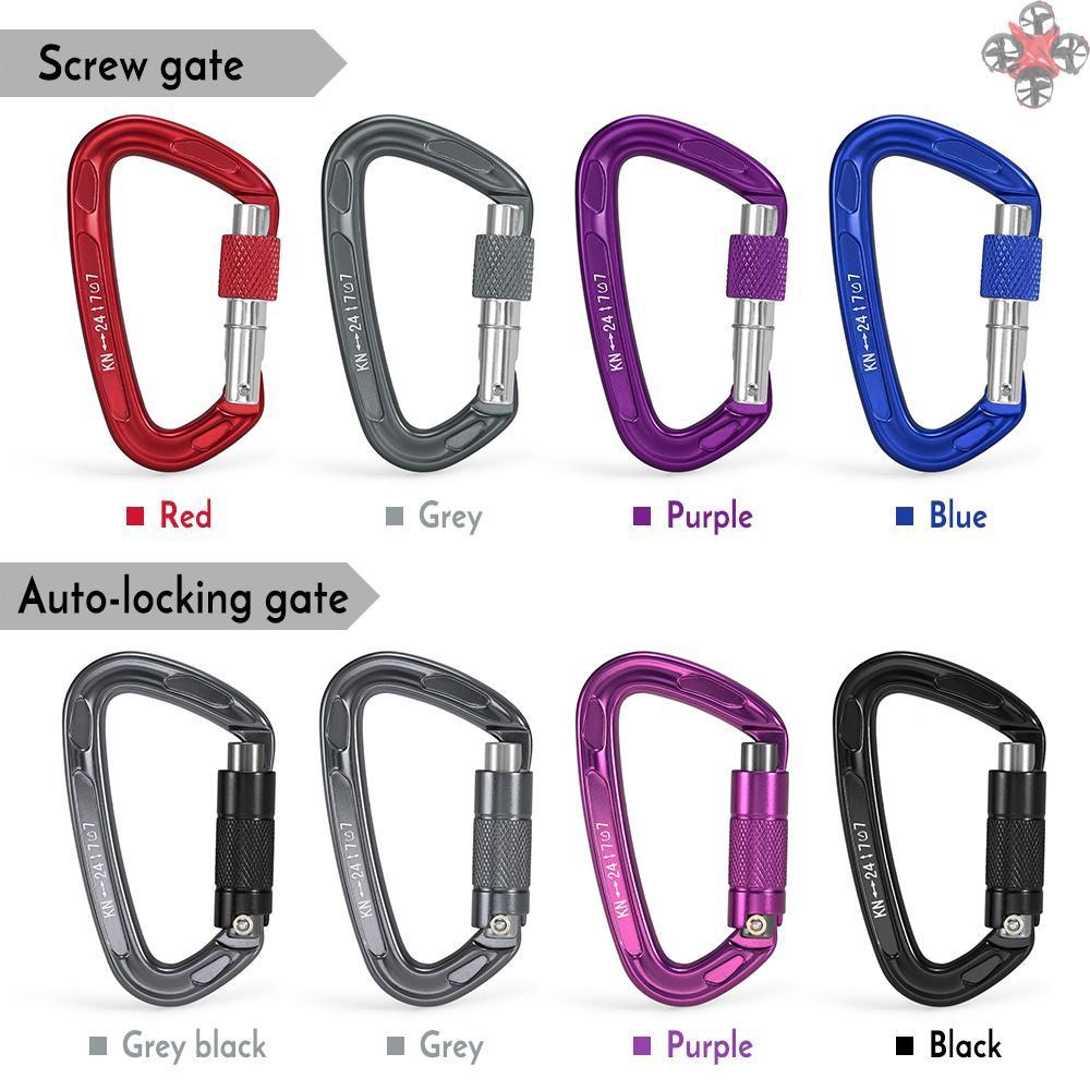 TOP 24KN Twist Locking Gate Carabiner Heavy Duty Auto Lock Carabiner Outdoor D-ring Buckle Climbing Rappelling Canyoning Hammock Locking Clip