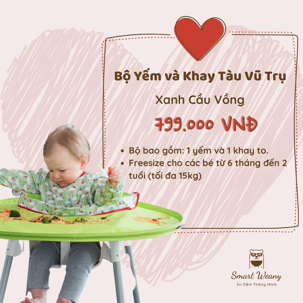 Yếm Ăn Dặm Tidy Tot - Bộ Yếm Tàu Vũ Trụ Có Khay Phủ Bàn Ăn, Chống Thấm, Thoáng Mát, Che Phủ Toàn Diện, Có Thể Giặt Máy, 1 Bộ Gồm 1 Áo + 1 Khay, Hàng Chính Hãng