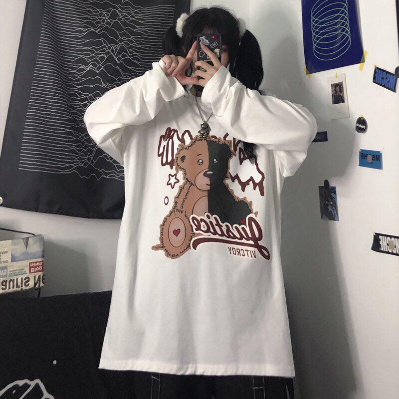 Áo Thun Tay Dài Dáng Rộng In Hình Long Tee Unisex - MM