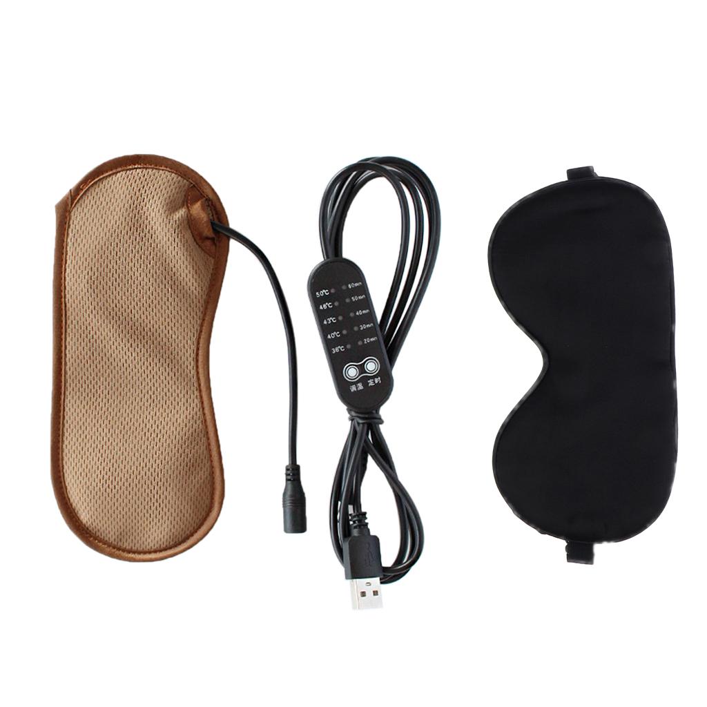 Electric Sleep Eye Mask USB Heating Steam Eye Cover Relax Travel Sleeping