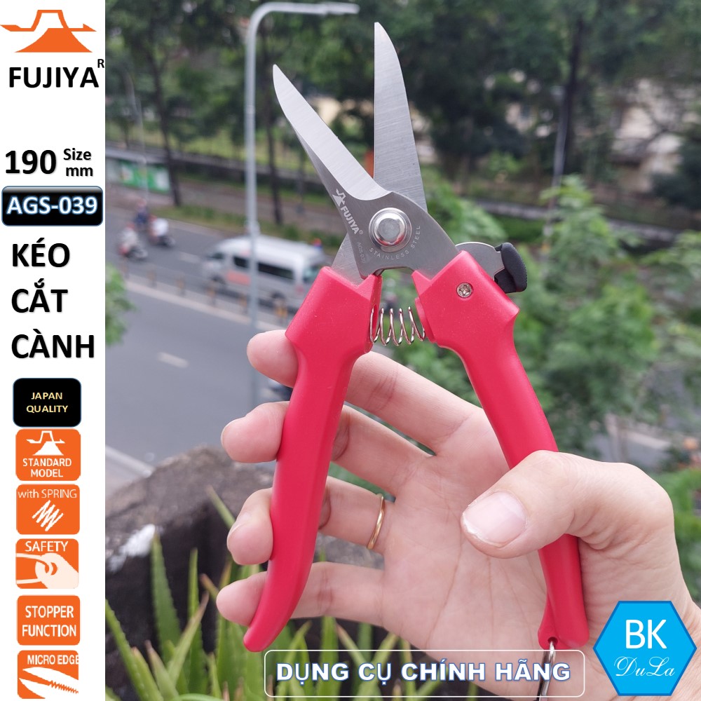 Kéo cắt tỉa cành cao cấp 190mm thương hiệu Nhật Fujiya AGS-039 GENUINE