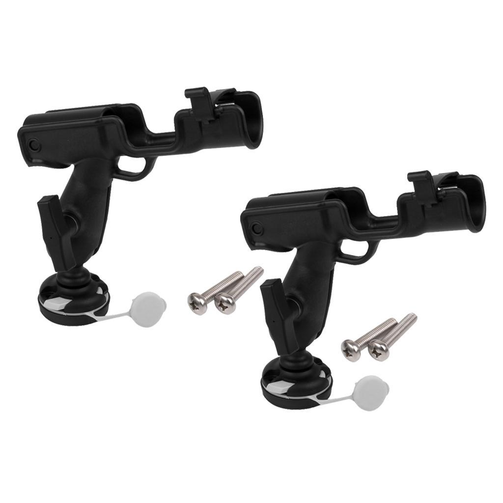 2x Adjustable Nylon Kayak Boat Fishing Rod Holder Side Mount Tackle Kit Set