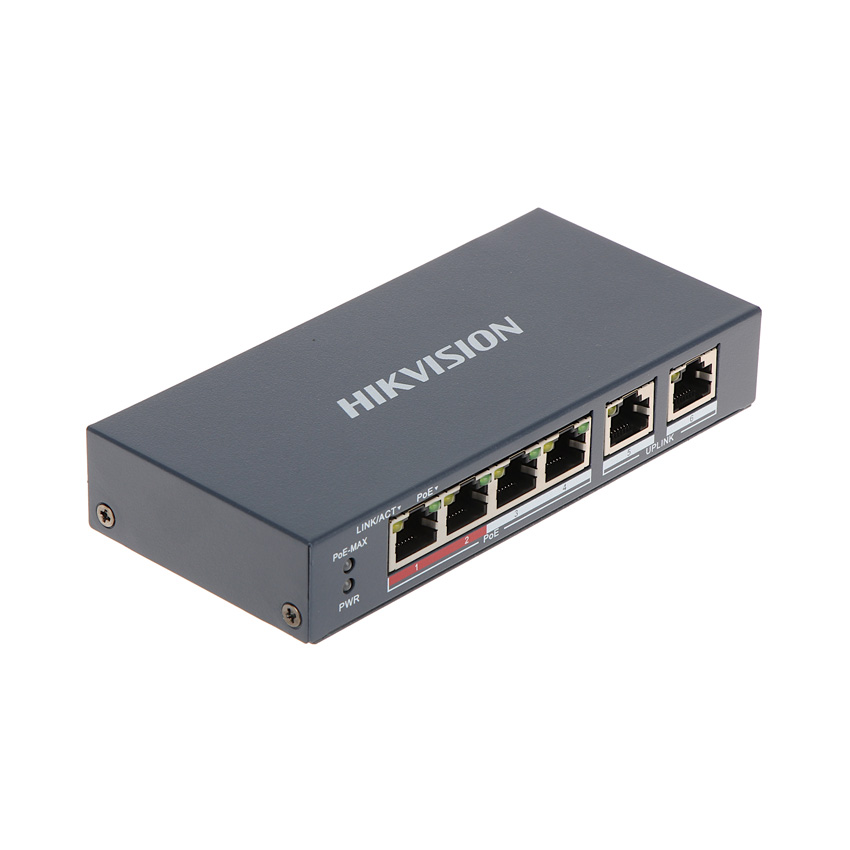 Switch 4-port 10/100Mbps Unmanaged PoE HIKVISION DS-3E0106P-E/M - Hàng Chính Hãng