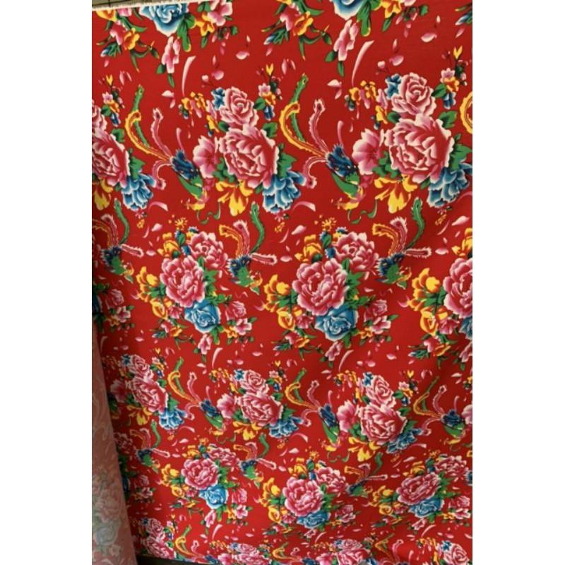 Vải chăn con công các màu chất liệu cotton 100% khổ vải 1m6