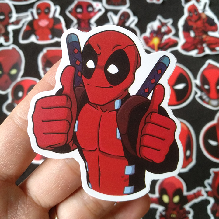 Bộ Sticker dán cao cấp chủ đề DEADPOOL - Dùng dán Xe, dán mũ bảo hiểm, dán Laptop