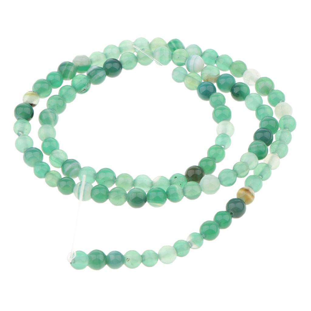 1 Strand Loose Beads Round Natural Stone Agate Beads DIY Crafts 4mm