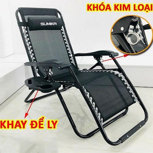 Ghế Thư Giãn, Ghế Xếp Thư Giãn KHÓA KIM LOẠI 179a, 179, 199, 168 - Tặng Khay + Gối