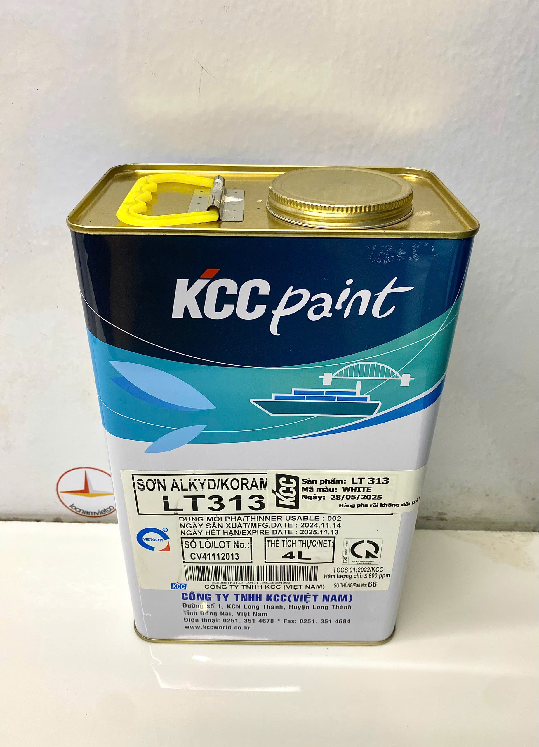 Sơn Alkyd KCC LT313 Base A màu trắng 1000 _4L