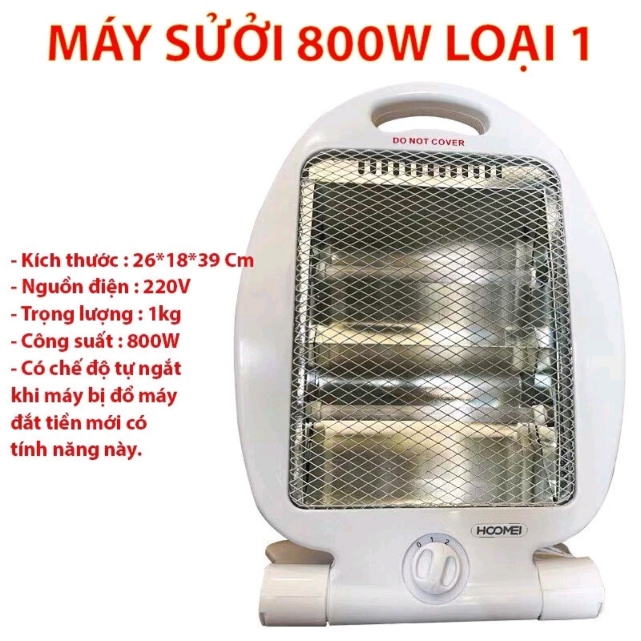 Đèn Sưởi, Quạt Sưởi  Máy Sưởi 2 Bóng Công Suất 800w Tự Ngắt Điện Khi Đổ Bảo Hành 12 Tháng - HÀNG CHÍNH HÃNG MINIIN