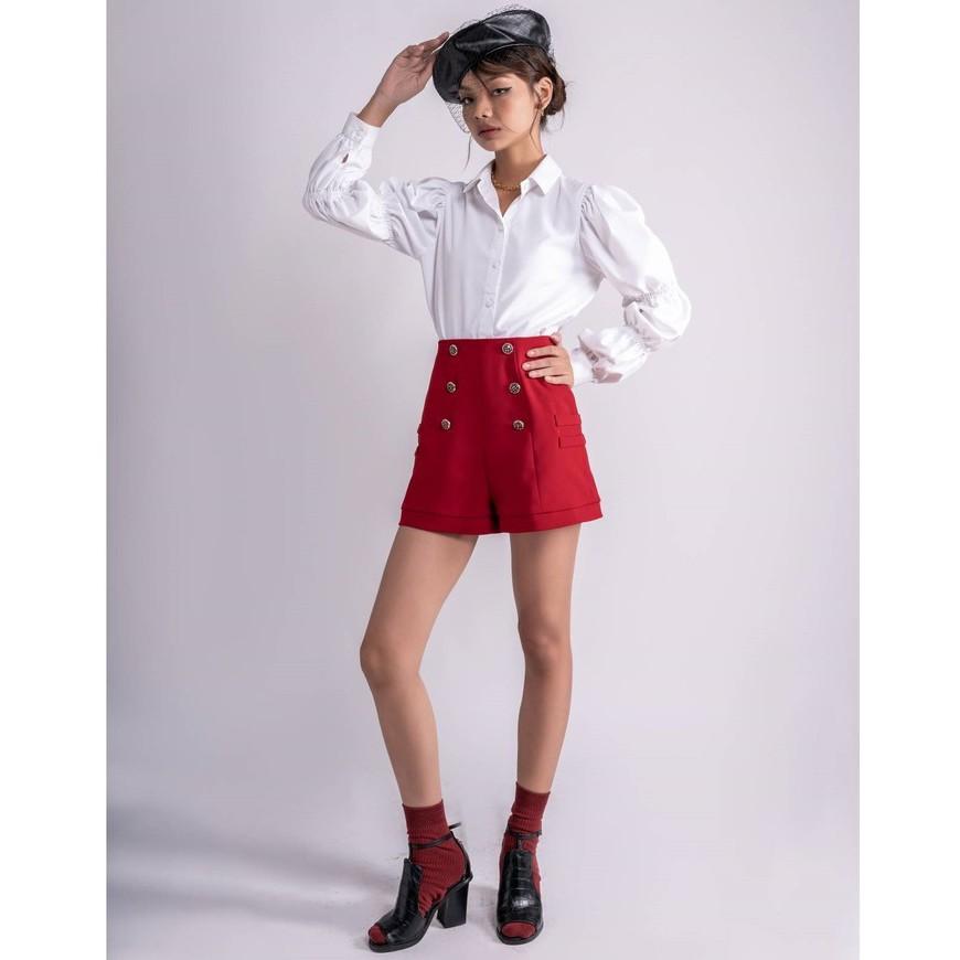 OLALASTUIO Quần short cạp cao đỏ Coiboy Short