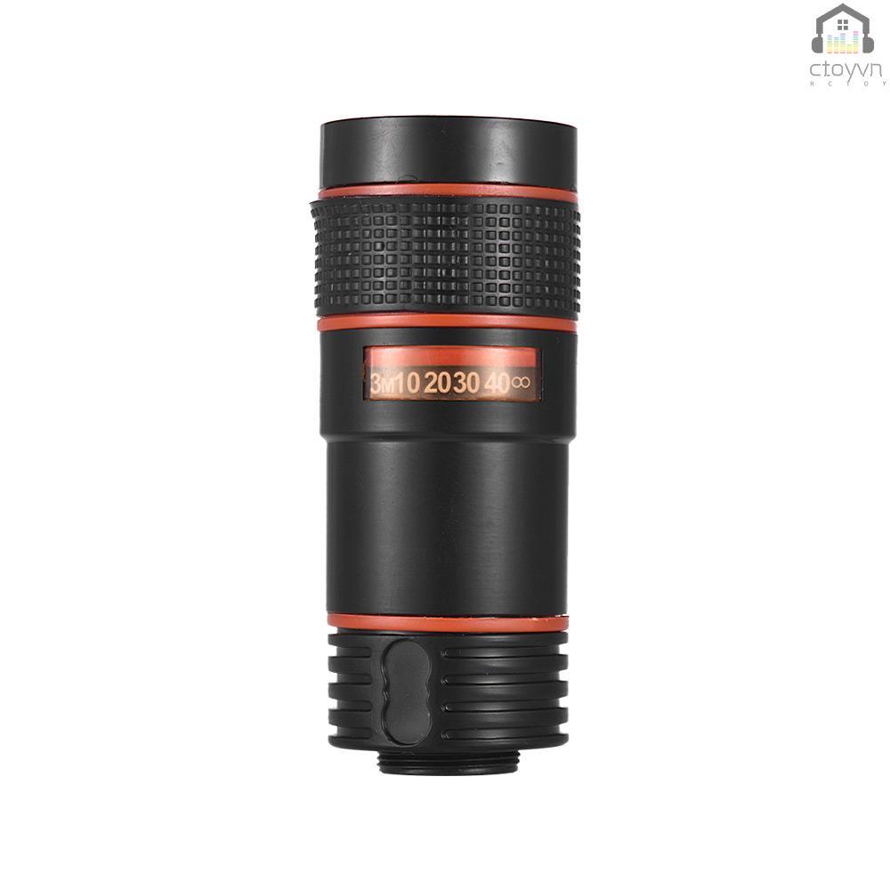 Ống kính phóng to 8 lần có kẹp cho điện thoại iPhone Xiaomi HTC