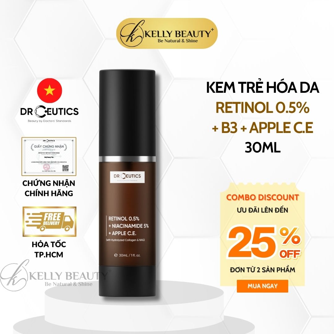 Kem Chống Lão Hóa Drceutics Retinol Niacinamide Tế Bào Gốc Từ Táo Kelly Beauty - Retinol 0.5 B3 5