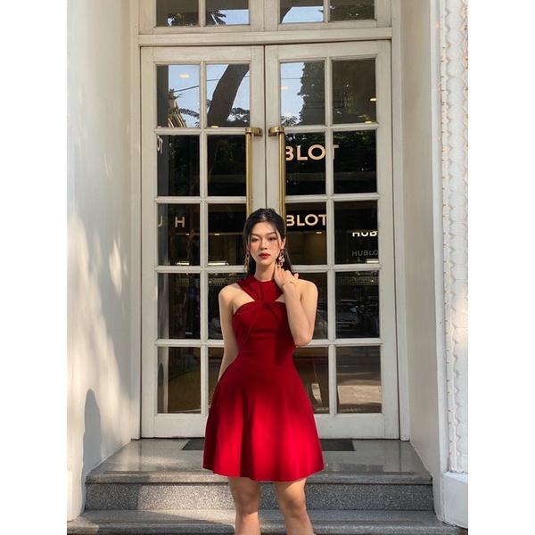 Đầm nhung xoắn ngực ôm A duyên dáng Coco dress