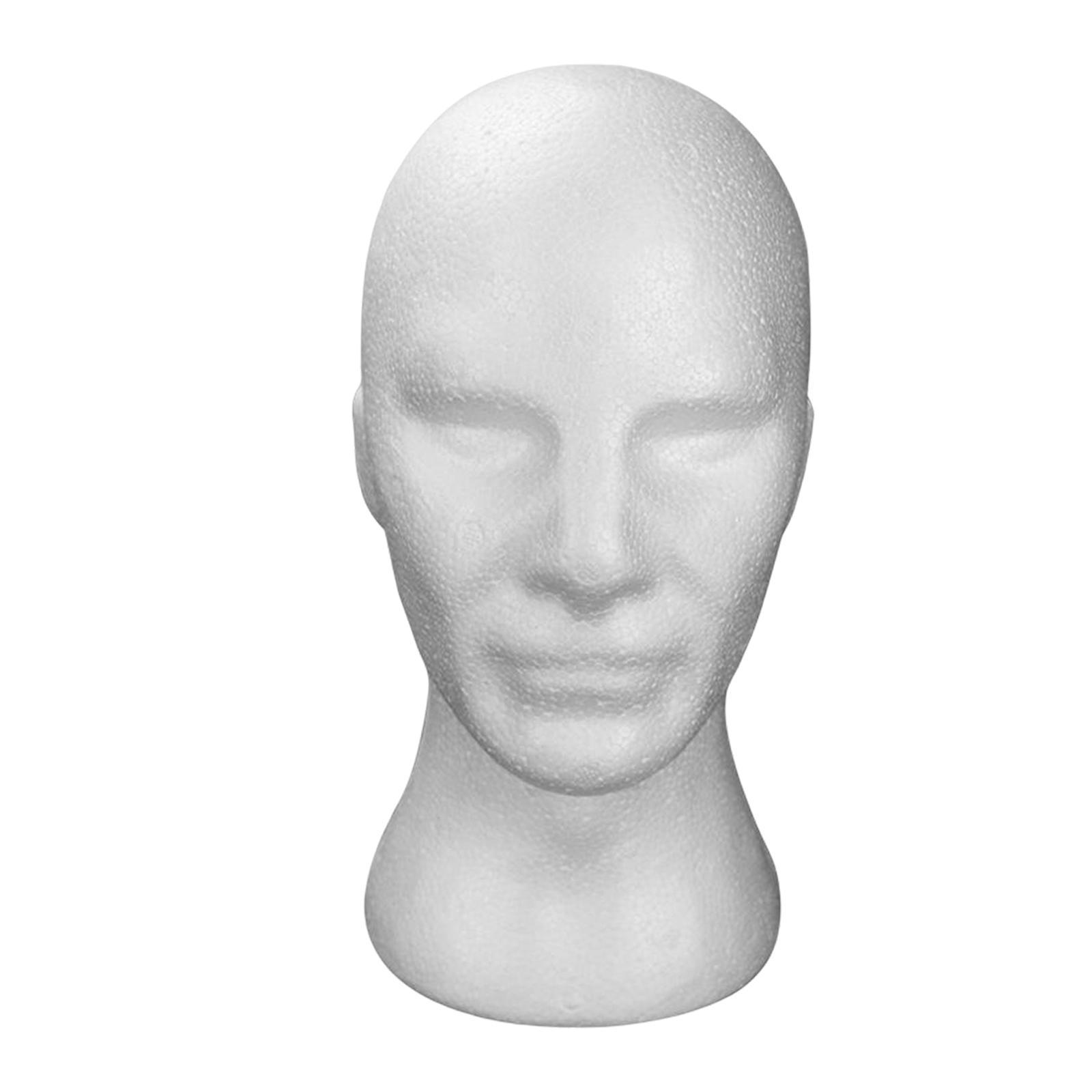 Male Manikin Head Portable DIY Photography Props Lightweight Round base Styling Tools Model for Headwear Jewelry Headset Glasses Hat