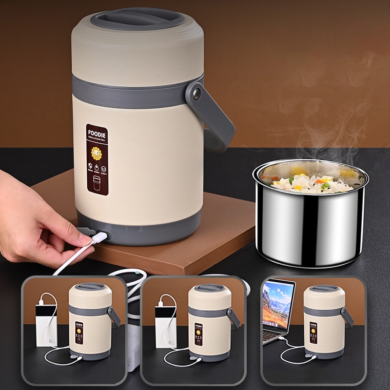 Hộp hâm cơm di động 3 Layers Portable Food Heating Rice Cooker