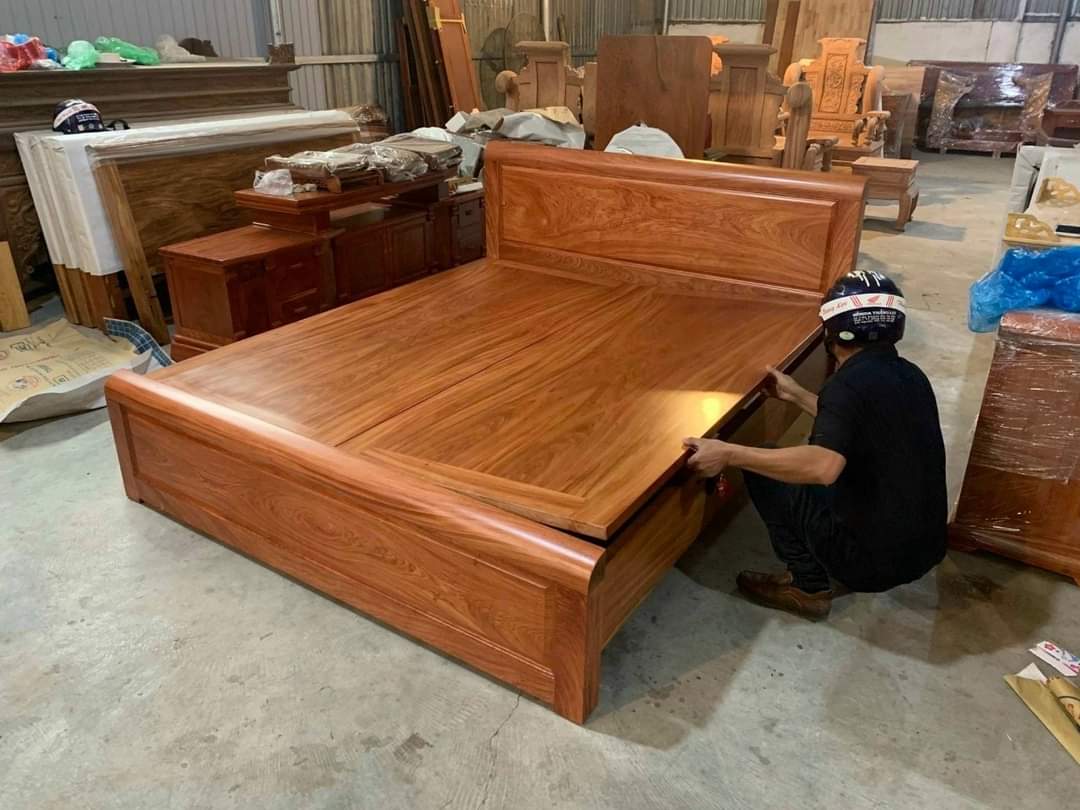 Giường ngủ gỗ Hương Xám dạt Phản... 1m8x 2m