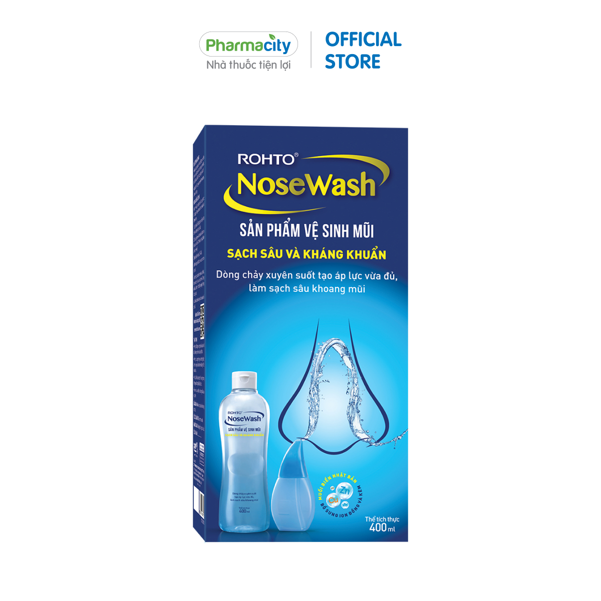 Bộ vệ sinh mũi sạch sâu và kháng khuẩn Rohto NoseWash (400ml)