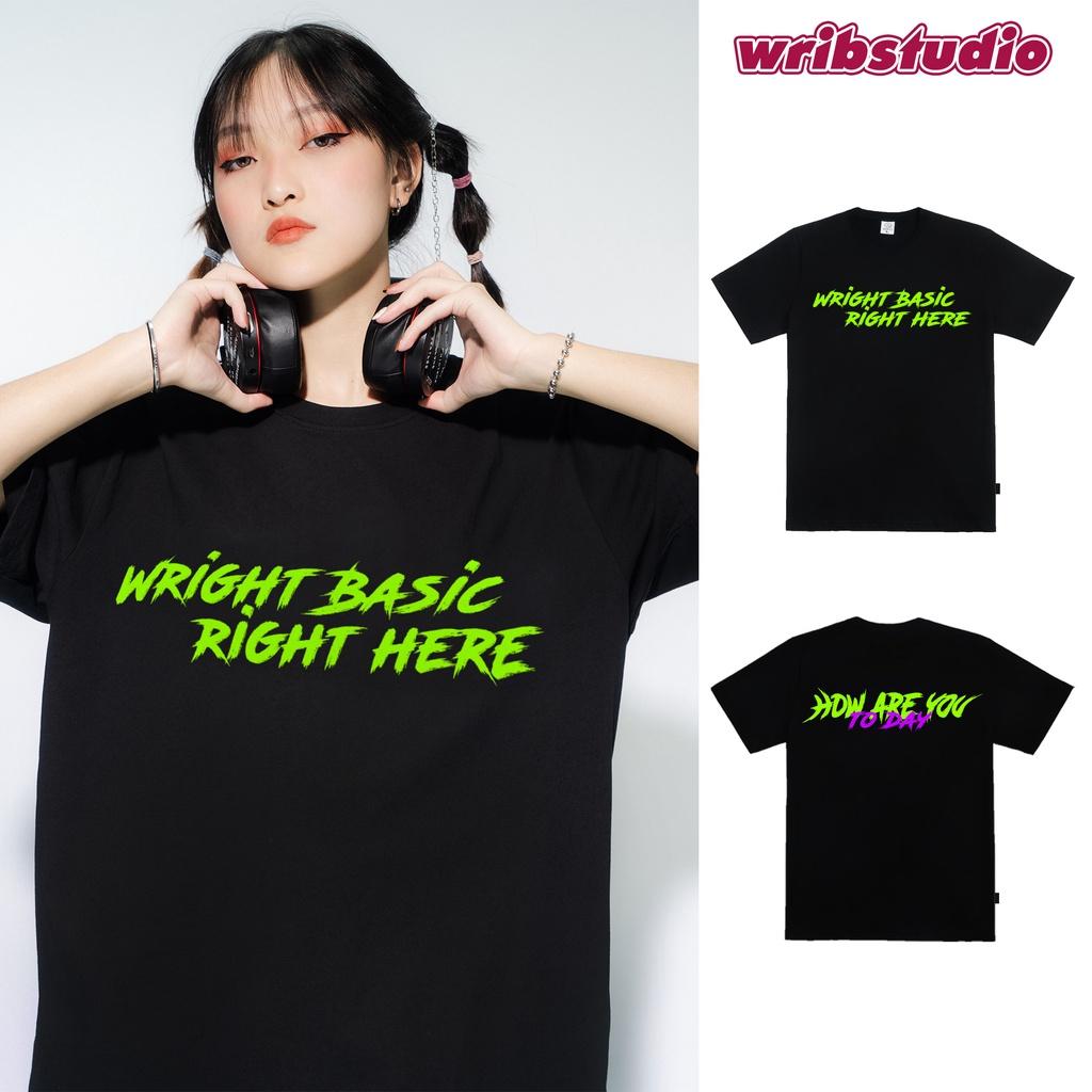 Áo thun đen wrib 2022 wright basic right here đơn giản