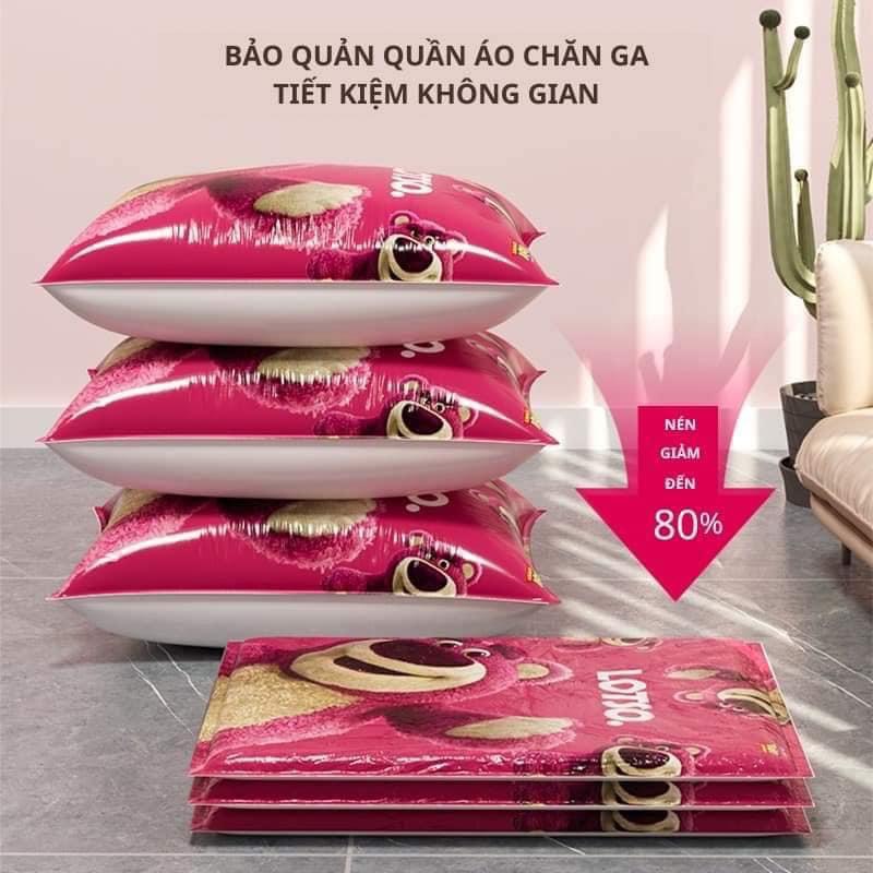 SET 5 TÚI HÚT CHÂN KHÔNG ĐỰNG QUẦN ÁO KÈM BƠM TAY HÌNH GẤU LOSTO SIÊU XINH