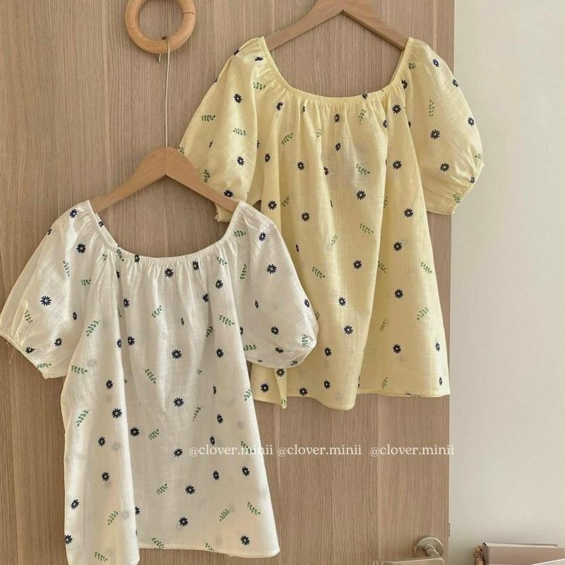 vải thô linen hoa cam đất mềm mát thấm hút mồ hôi