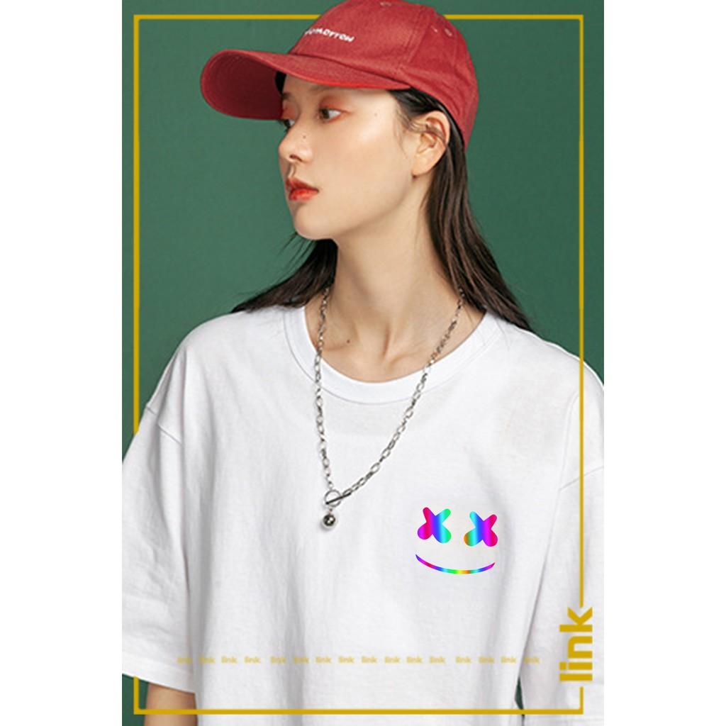 Áo phản quang MẶT MARSHMELLO chảy độc lạ 7 màu tay lỡ Unisex