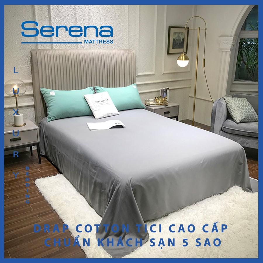 Bộ Ga giường Cotton Tici 5 Món Cao Cấp SERENA Drap Chăn Ga Gối chần Bông Đẹp - Hệ Thống Nệm