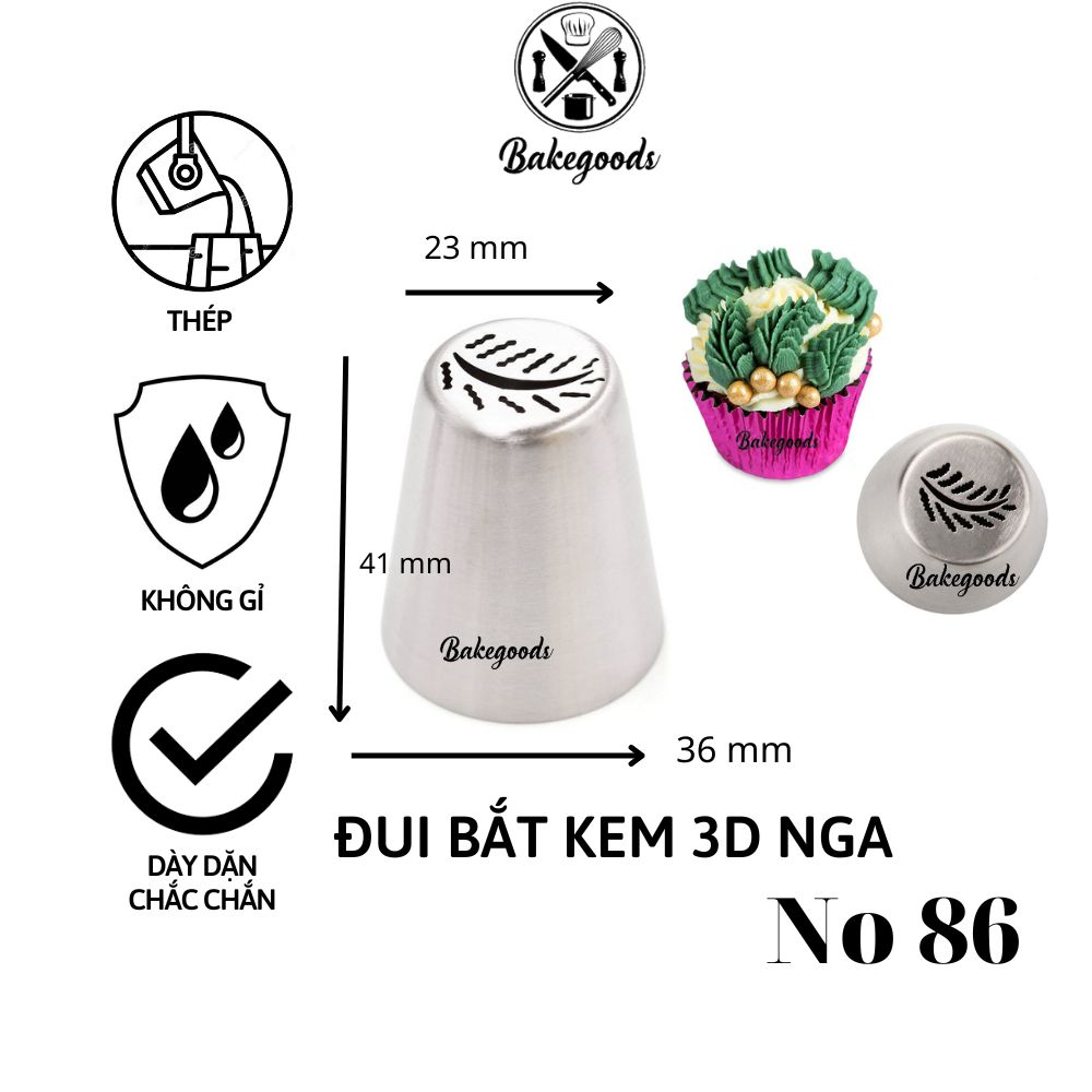 Đui Bắt Kem 3D Nga Noel, đuôi bắt hoa 3D Nga hình giáng sinh dùng trang trí bánh sinh nhật, bánh quy, cupcake (No 86)