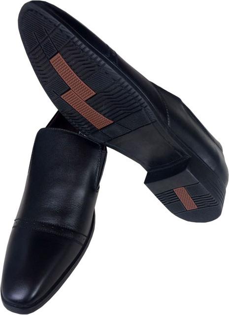 Giày tây nam Trường Hải không dây da bò  thật màu đen mềm mại đế cao su không trơn may chắc chắn GT810