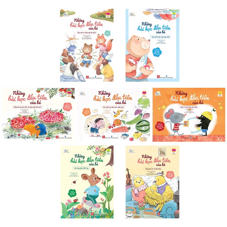 Sách - Những Bài Học Đầu Tiên Của Bé : Sợi Dây Giày Biết Bay - Bạn ơi, Mình làm hòa nhé! - Vàng Anh ơi, Cố lên - Gấu con ơi, thẹn quá đi thôi - Con muốn ăn bánh bao nhân thịt - Tạm biệt nhé, máy bay nhỏ