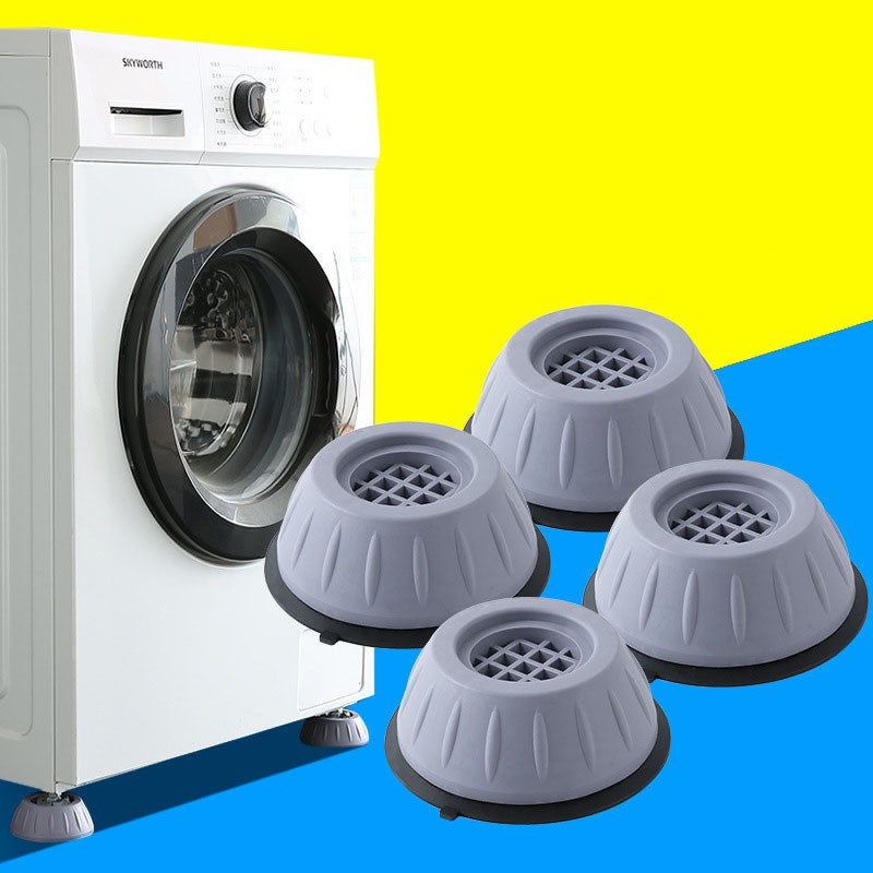 Bộ 4 Chân Kê Máy Giặt Đế Cao Su Hút Chân Không Chống Rung Chống Ồn Mẫu Nón Cụt
