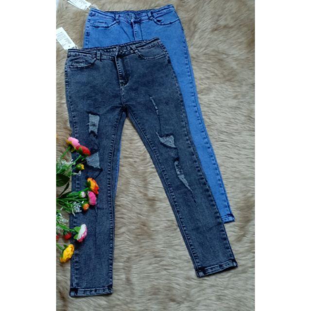 Quần jeans nữ phom rách co giãn tốt