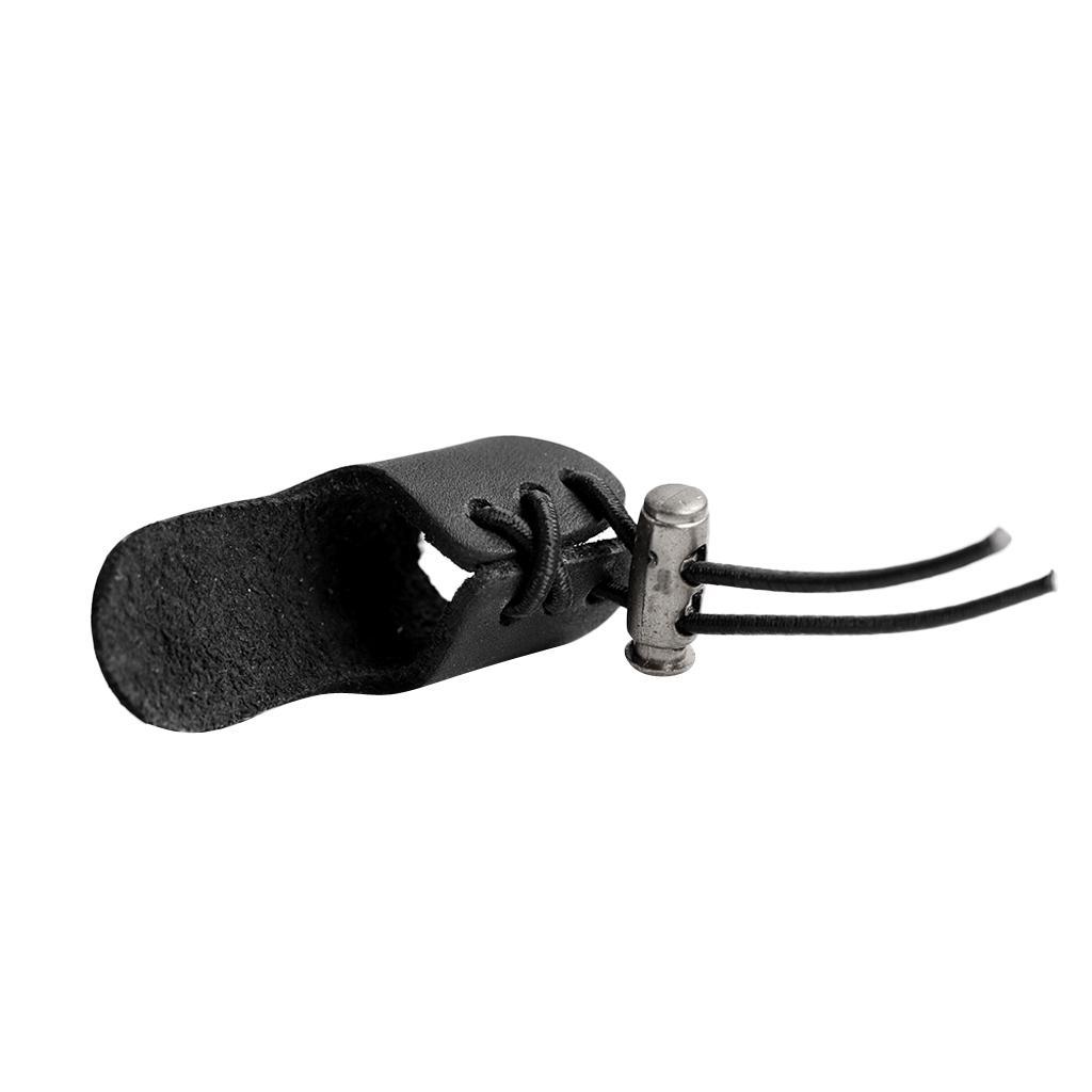 2-6pack Black Leather Archery Hunting Shooting Thumb Finger Protector Guard