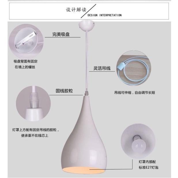 Chao đèn thả giọt nước 7 màu, tặng kèm bóng led DT