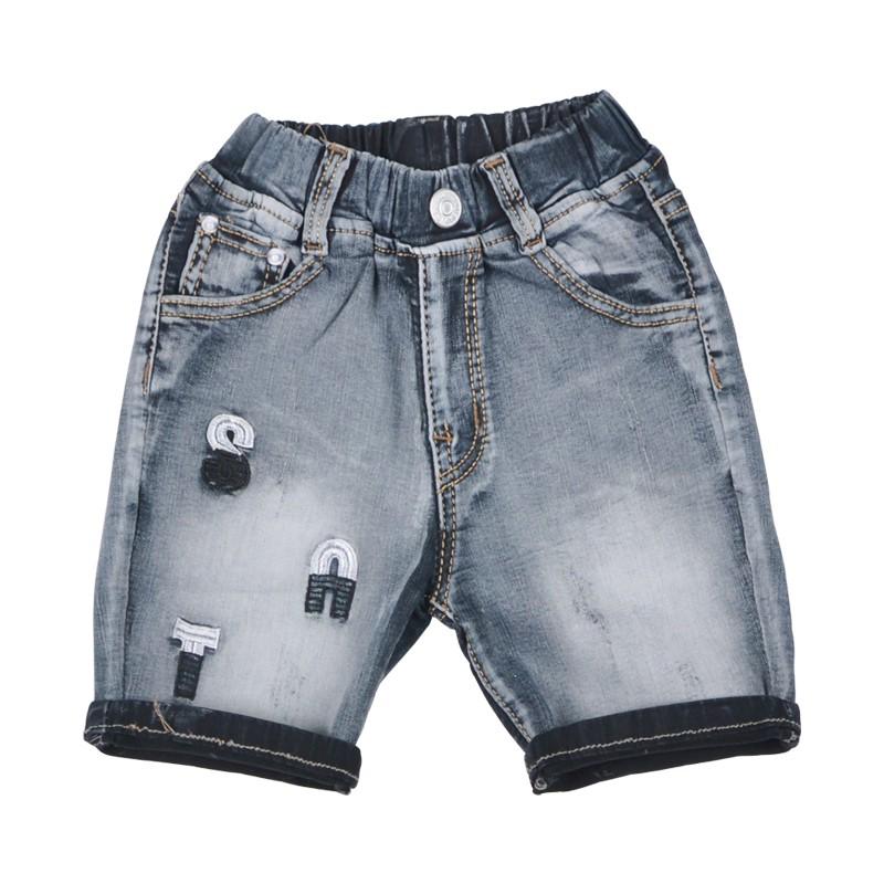 Quần short jean bé trai Vải Mịn Mềm thêu S.A.T