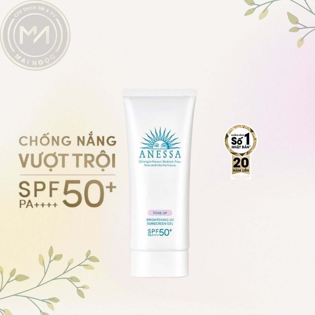 Kem chống nắng dạng gel dưỡng sáng nâng tông & hiệu chỉnh sắc da Anessa Brightening UV Sunscreen Gel SPF50+ PA++++ 90g