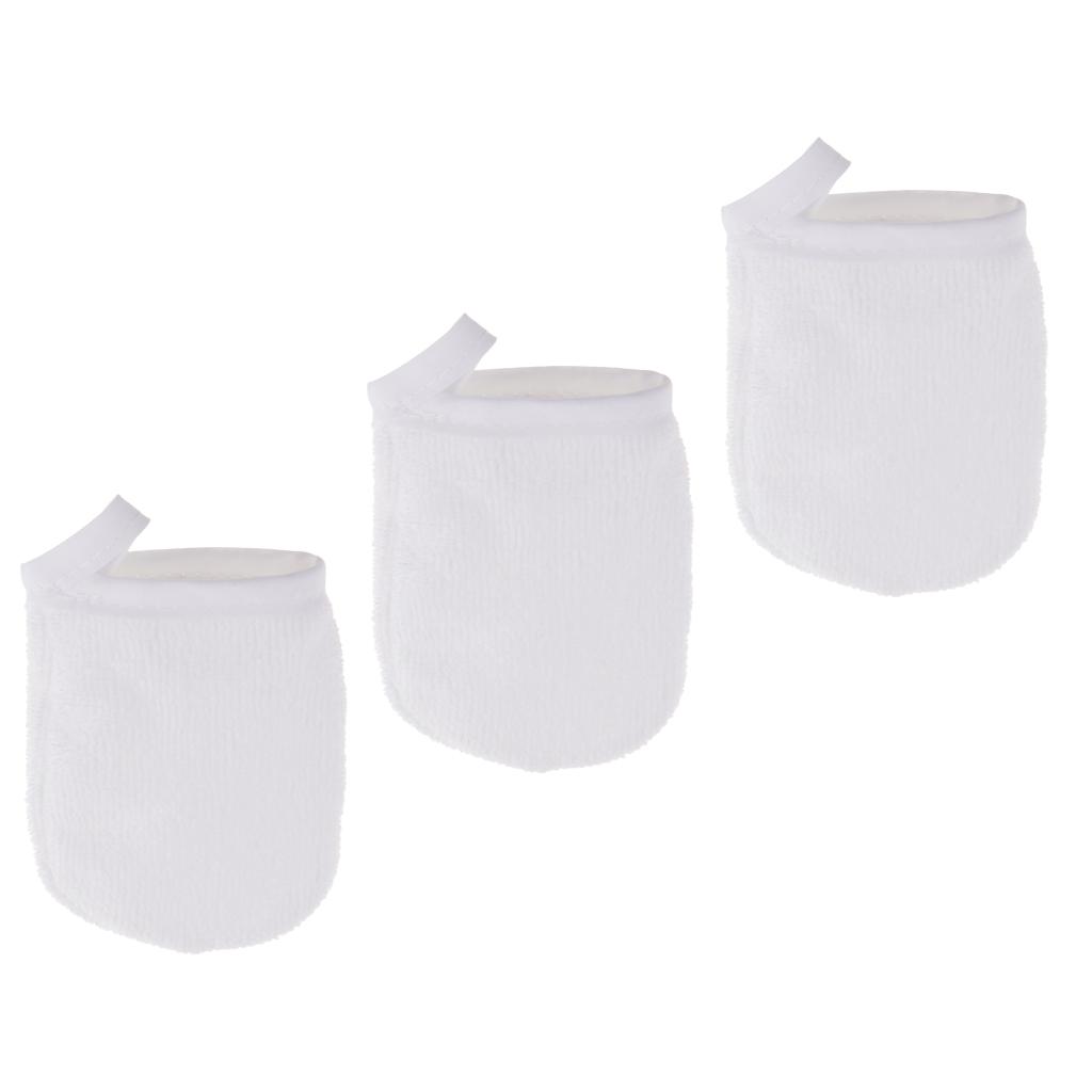 3 Cái Soft Microfiber Face Cleansing Găng Tay Trang điểm Tẩy Vải Pad Tái Sử Dụng