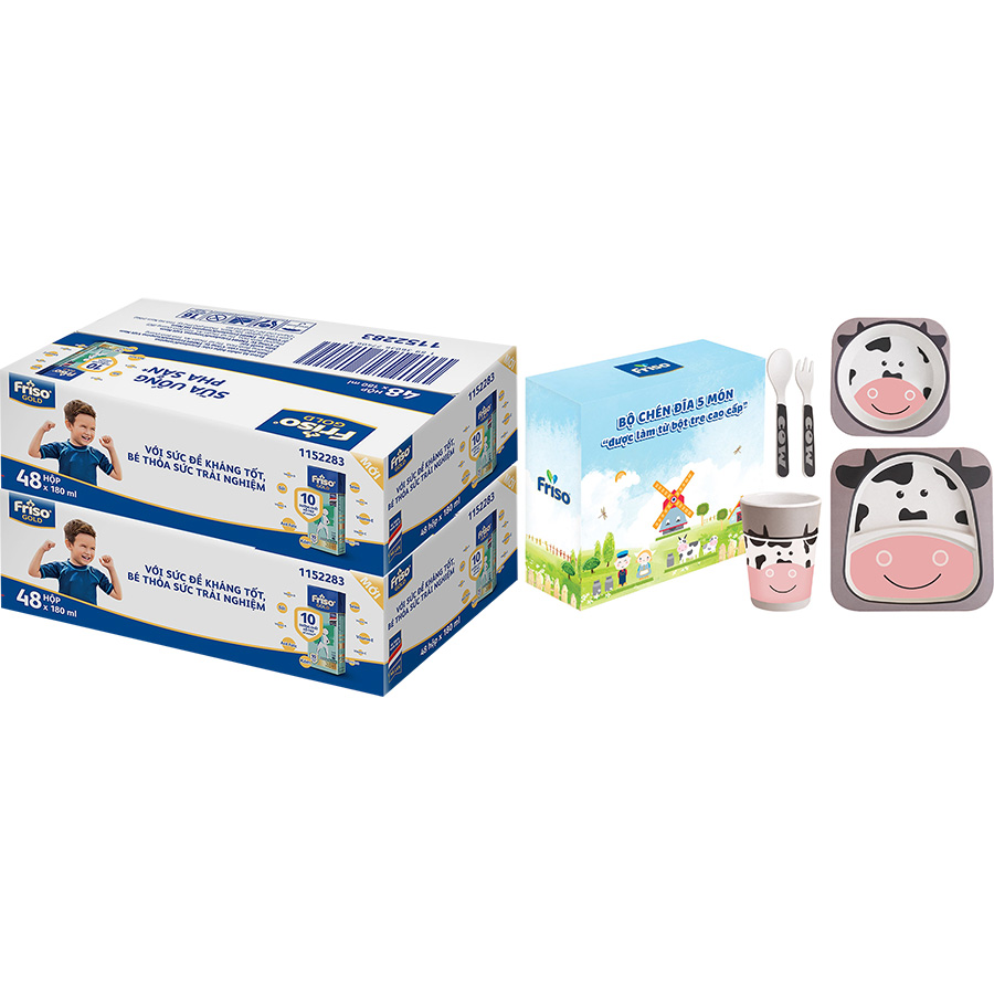 2 Thùng Friso 180ml - Tặng Set Ăn 5 Món