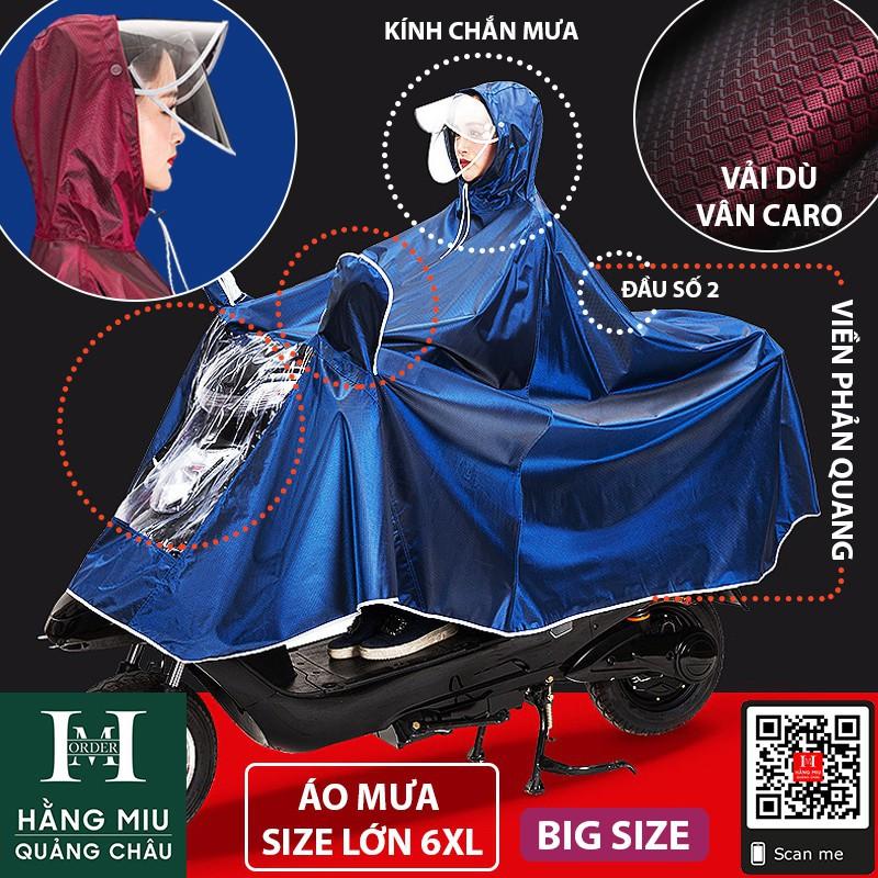 Áo Mưa 1Đầu / 2 Đầu Loại Lớn Bigsize 6XL Vải Dù + PVC Dày Cao Cấp
