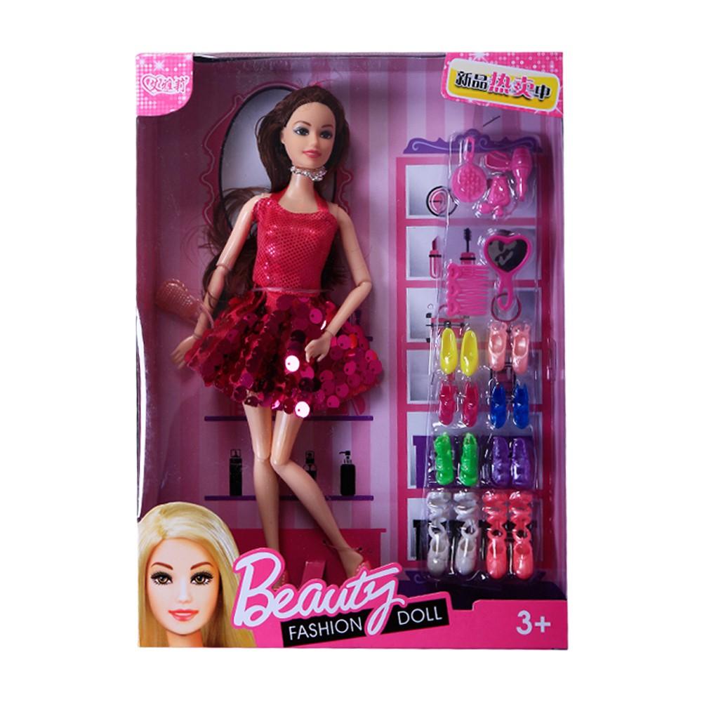 Mua Bộ đồ chơi hộp búp bê Barbie nhiều phụ kiện kèm tủ giầy cho bé gái tại  Shop đồ chơi trẻ em Dũng Nga | Tiki