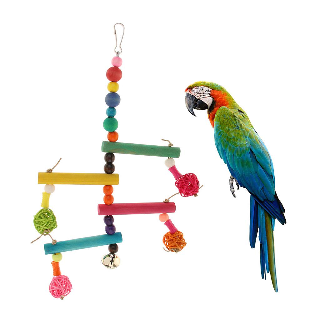 Multi Color Beads Revolving Ladder For Bird Parrot Climbing & Chewing
