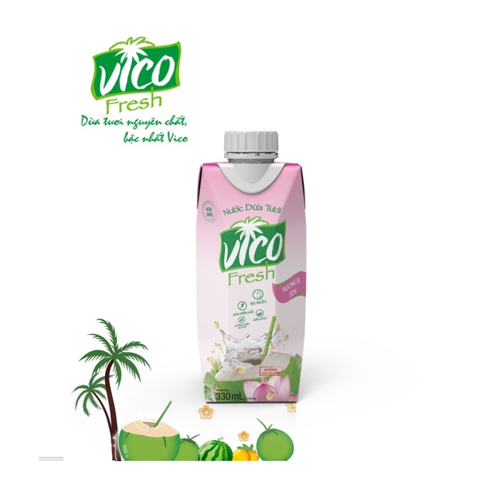 1 HỘP NƯỚC DỪA SEN VICO FRESH 330ML