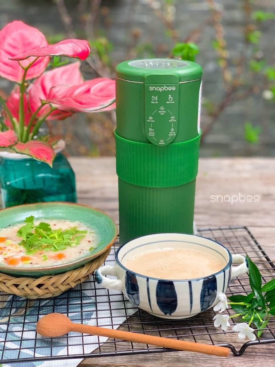 [HÀNG CHÍNH HÃNG] Máy Làm Sữa Hạt SNAPBEE Mini Màu Xanh - Làm Sinh Tố, Nấu Cháo, Soup - Nhanh, Dễ Vệ Sinh