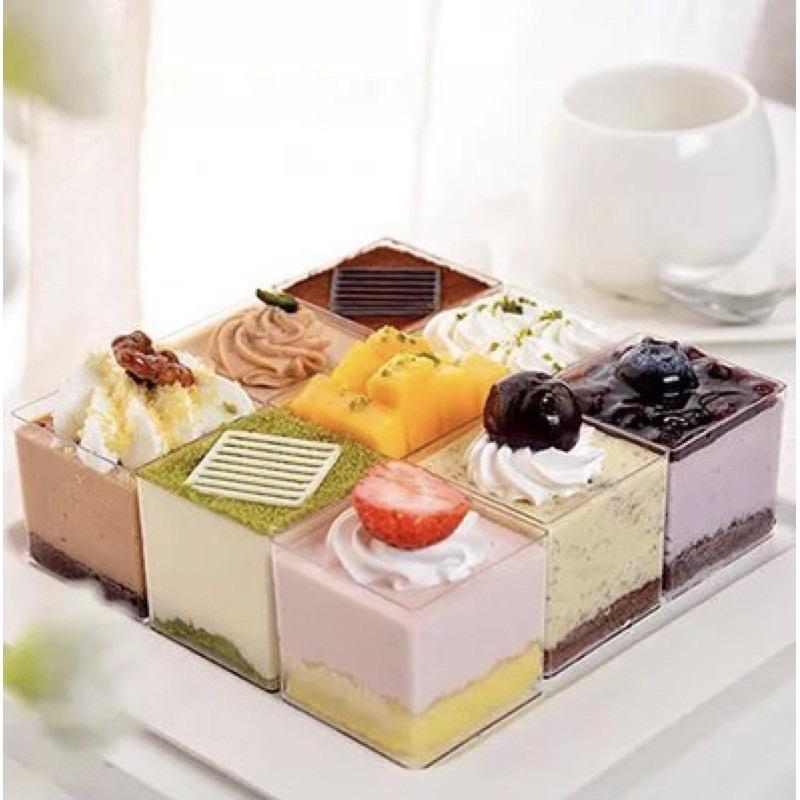 10 cốc mica nhựa đựng Mousse , Tiramisu có nắp