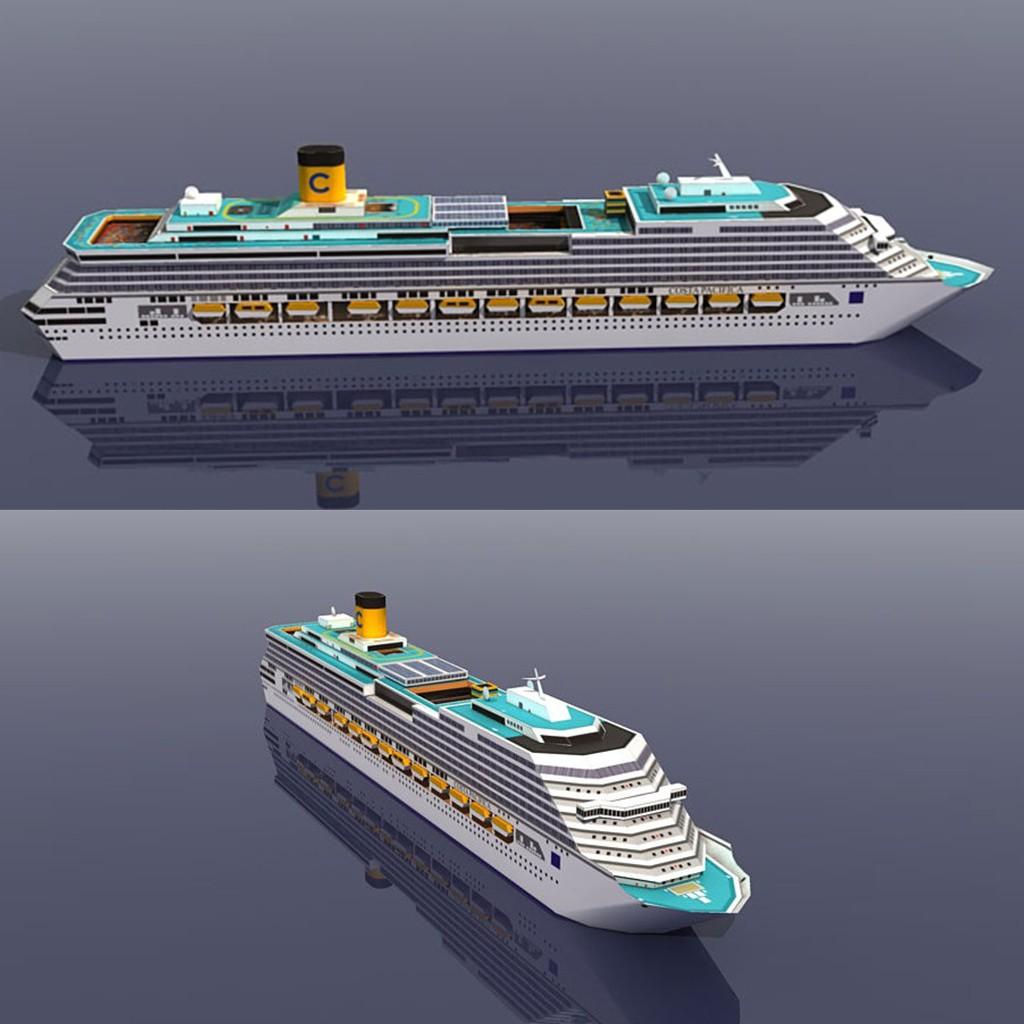 Mô hình giấy Tàu thuyền Costa Pacifica Cruise Ship