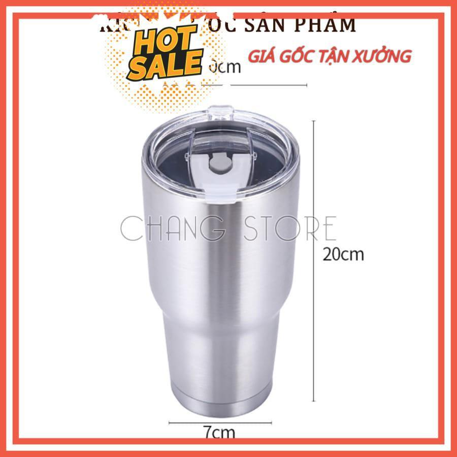 Cốc Giữ Nhiệt Thái Lan 900ml Chống Trào Tiện Lợi + Tặng Kèm Full Bộ Phụ Kiện Ống Hút Tái Sử Dụng Và Túi Đựng