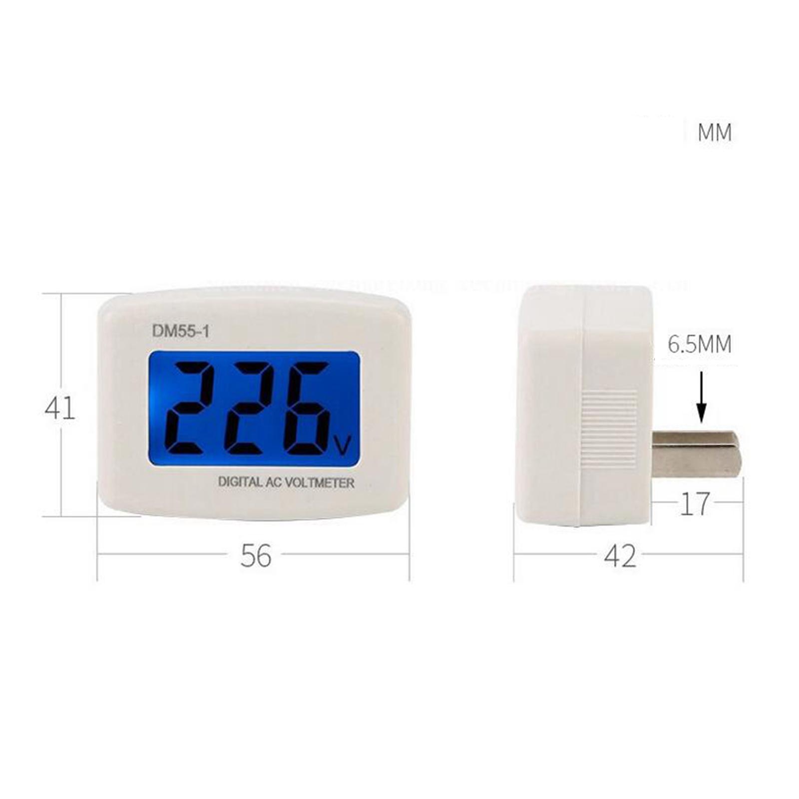 Flat US Plug AC 80-300V LCD Digital Voltmeter Gauge Meter for Household