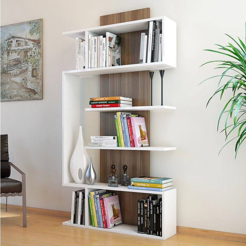 Kệ Sách Để Sàn Felix Màu Trắng - Walnut Decor Độc Đáo Thương Hiệu SIB Decor KS031