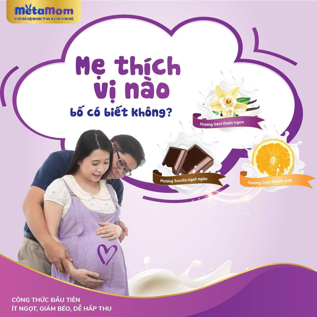 Sữa bột MetaMom 3 hương vị dành cho phụ nữ mang thai và cho con bú (900gr)