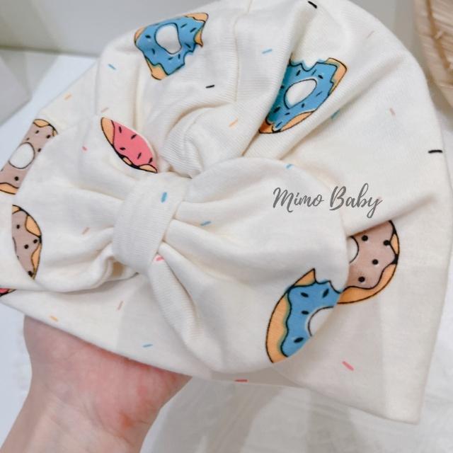 Mũ turban họa tiết bánh donut dễ thương cho bé MTB89 Mimo Baby